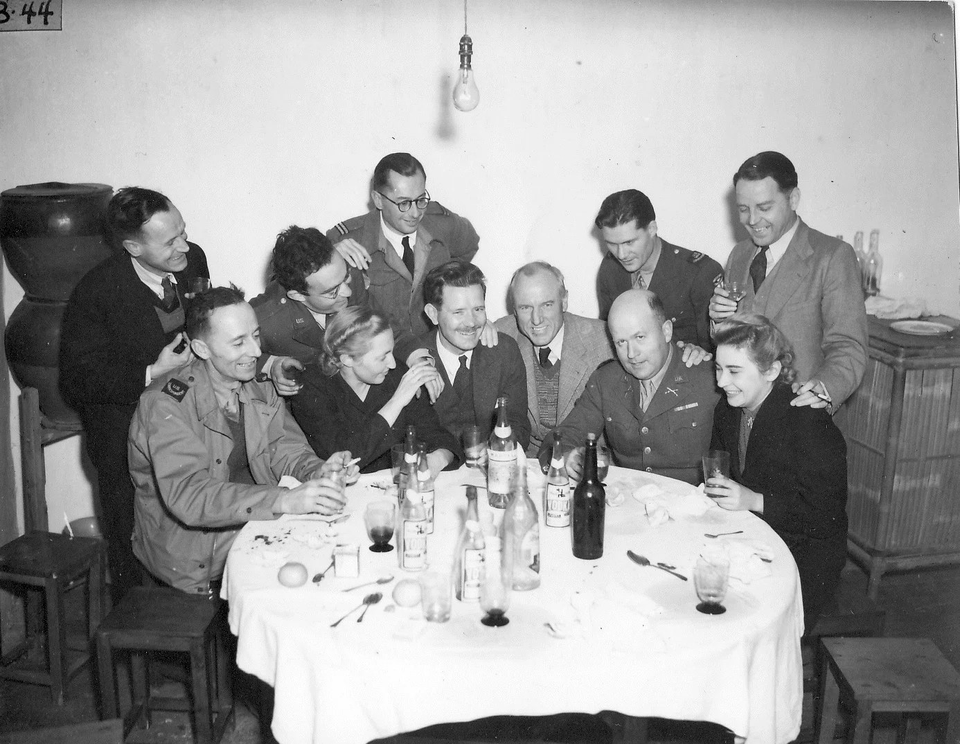 Max (standing on right), WL Bond of CNAC (fifth from right) and unidentified friends in prewar Hong Kong