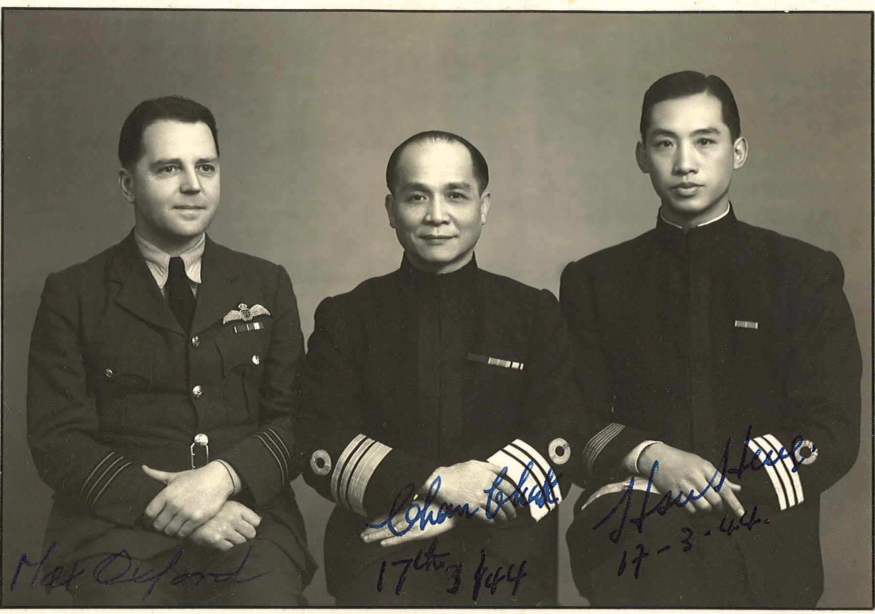 At Max's farewell lunch with Admiral Chan Chak and Henry Hsu, March 1944