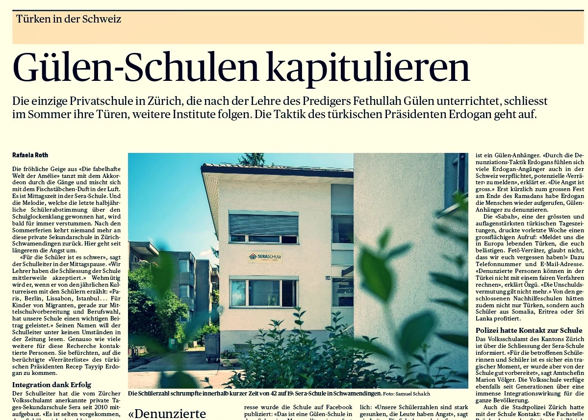 Türken in der Schweiz nehmen ihre Kinder aus Gülen-Schulen