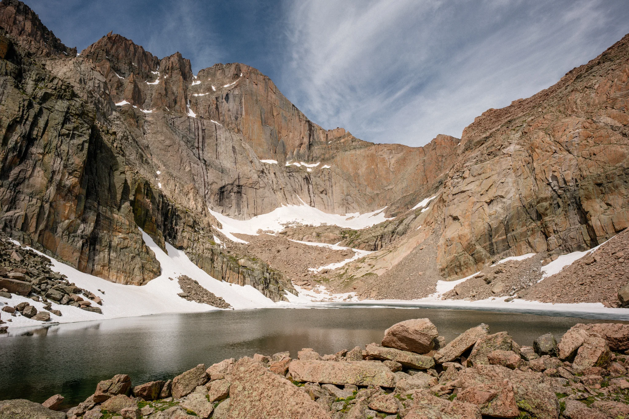 CHASM LAKE AT ROCKY MOUNTAIN NATIONAL PARK