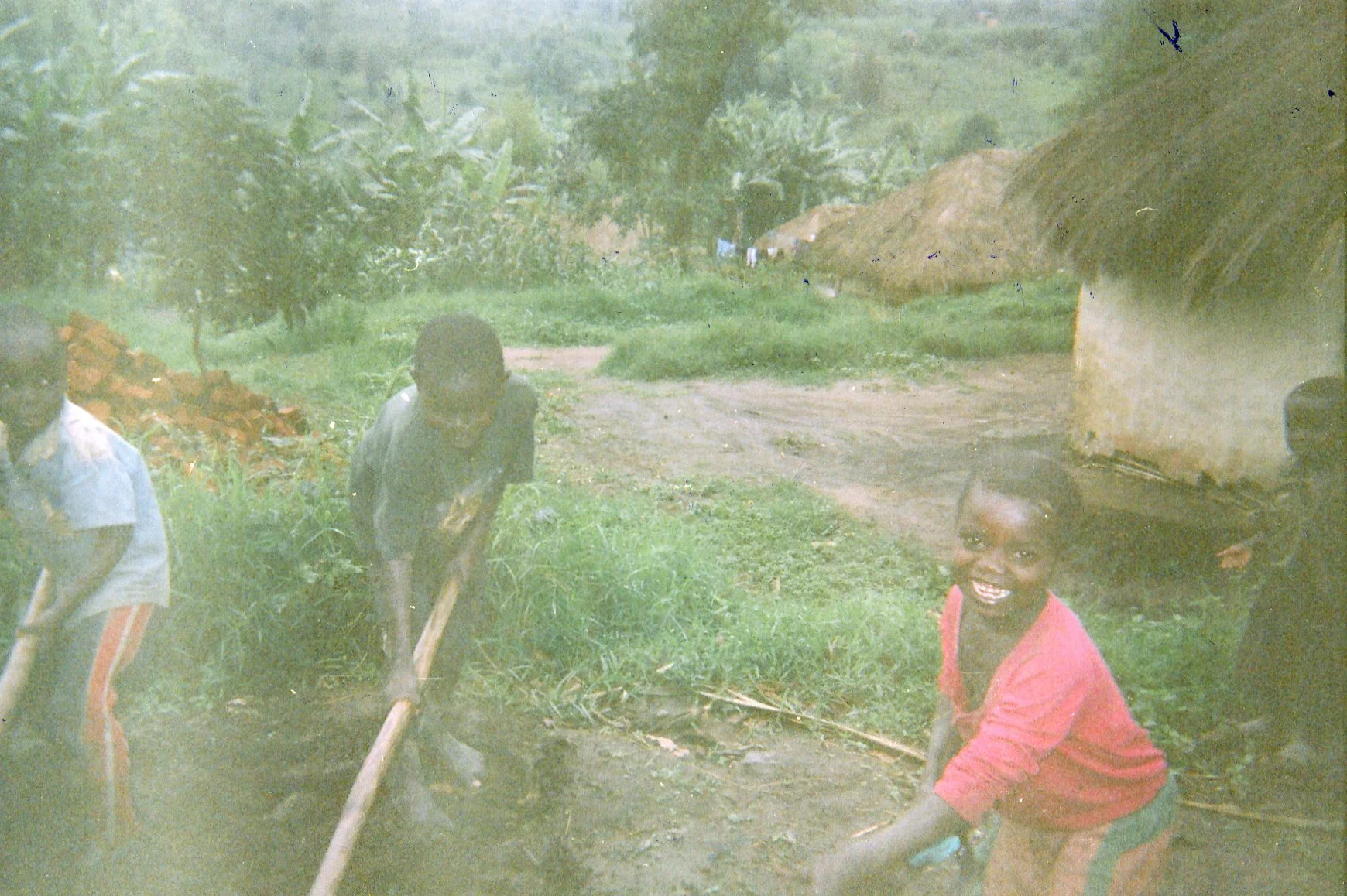We do field work together with other members of our family. 