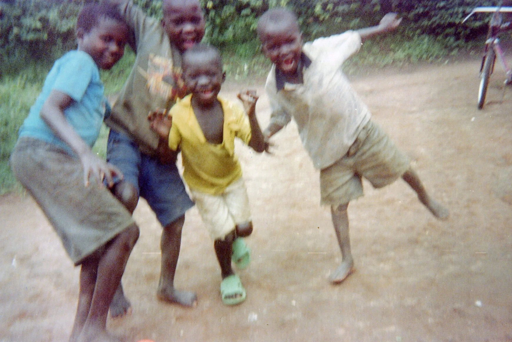 The children are happy to return to the village after the calm is instituted by MONUC in 2002. 