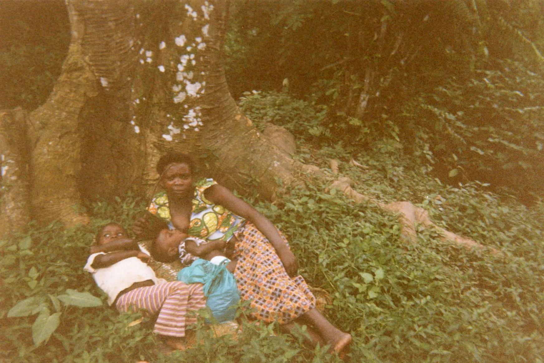 It reminds me how we were sleeping in the forest with the kids during the war. 