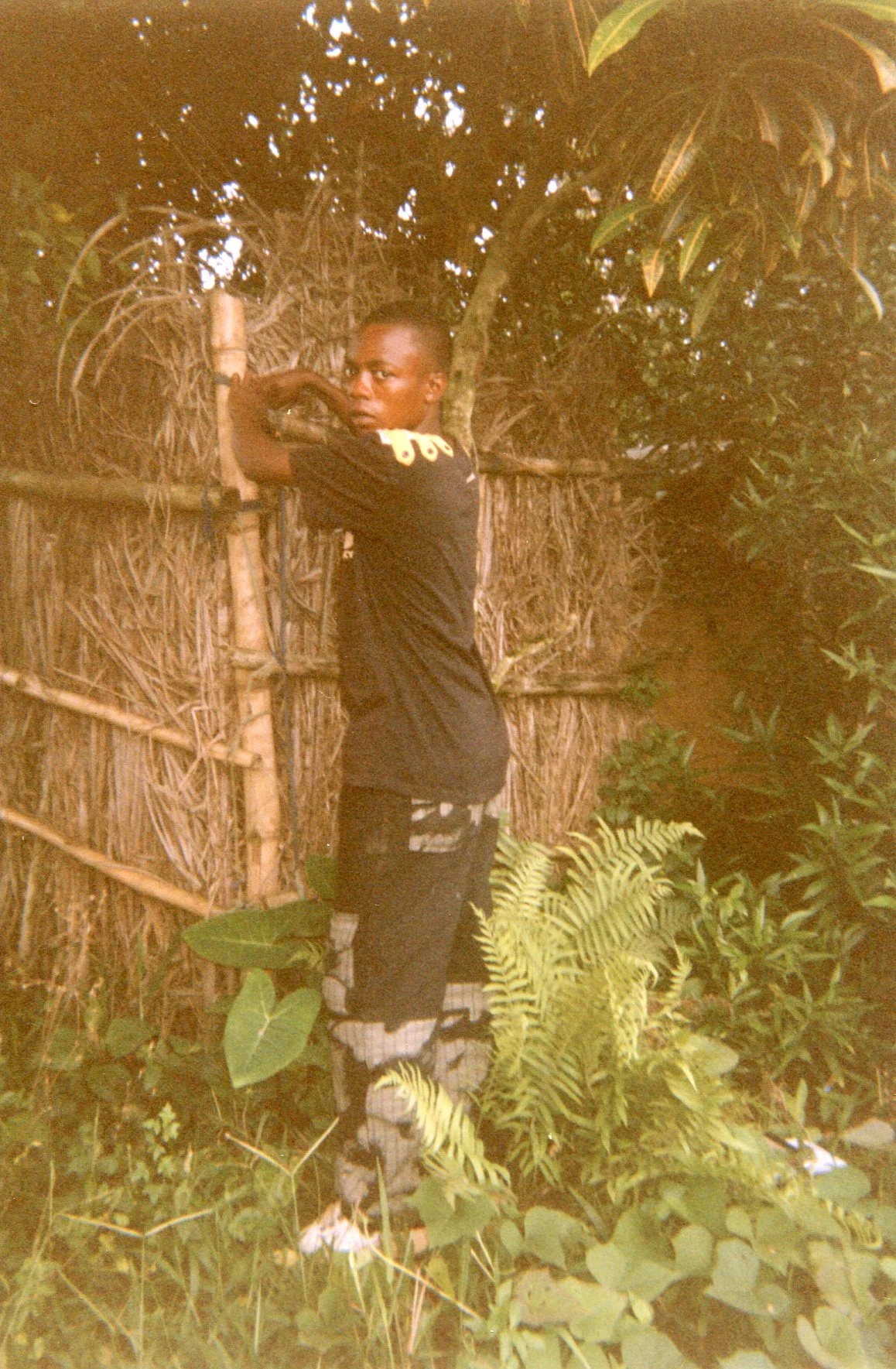 When I was a soldier, I was building a shower to wash. 