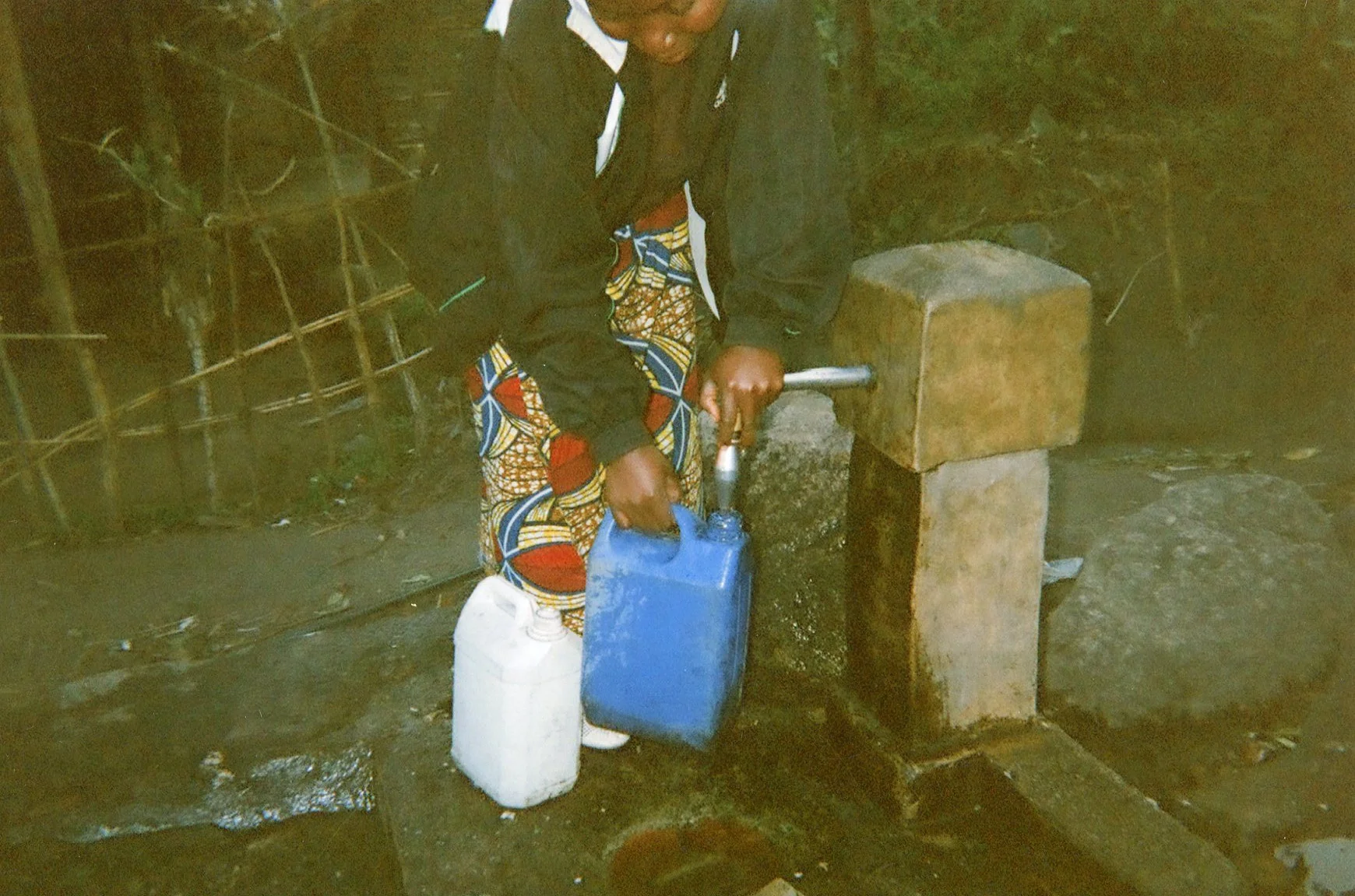 This picture shows how I was drawing water and they beat me. 