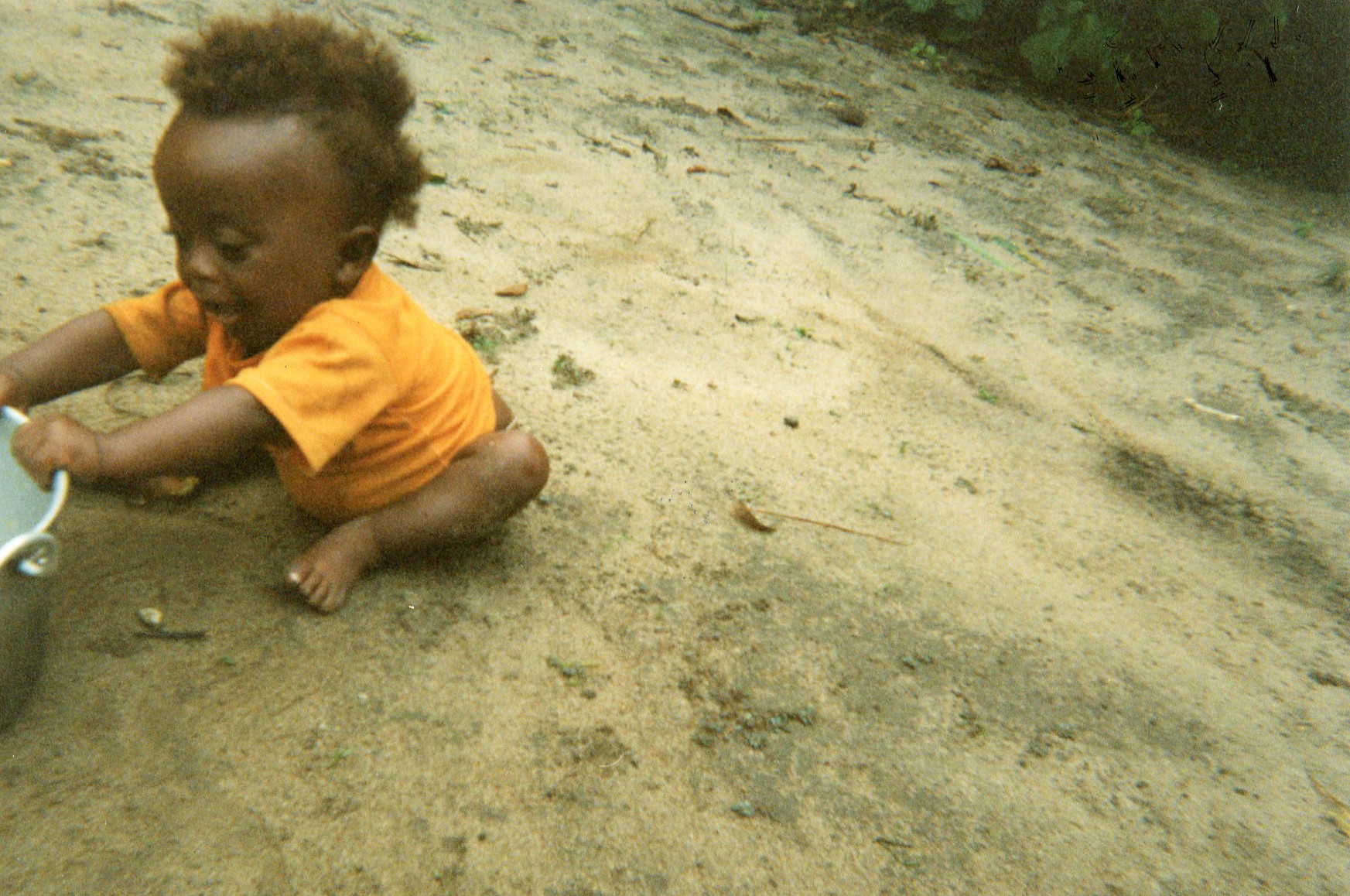  This child is asking for a pan and he needs food because he doesn't have any.&nbsp; 