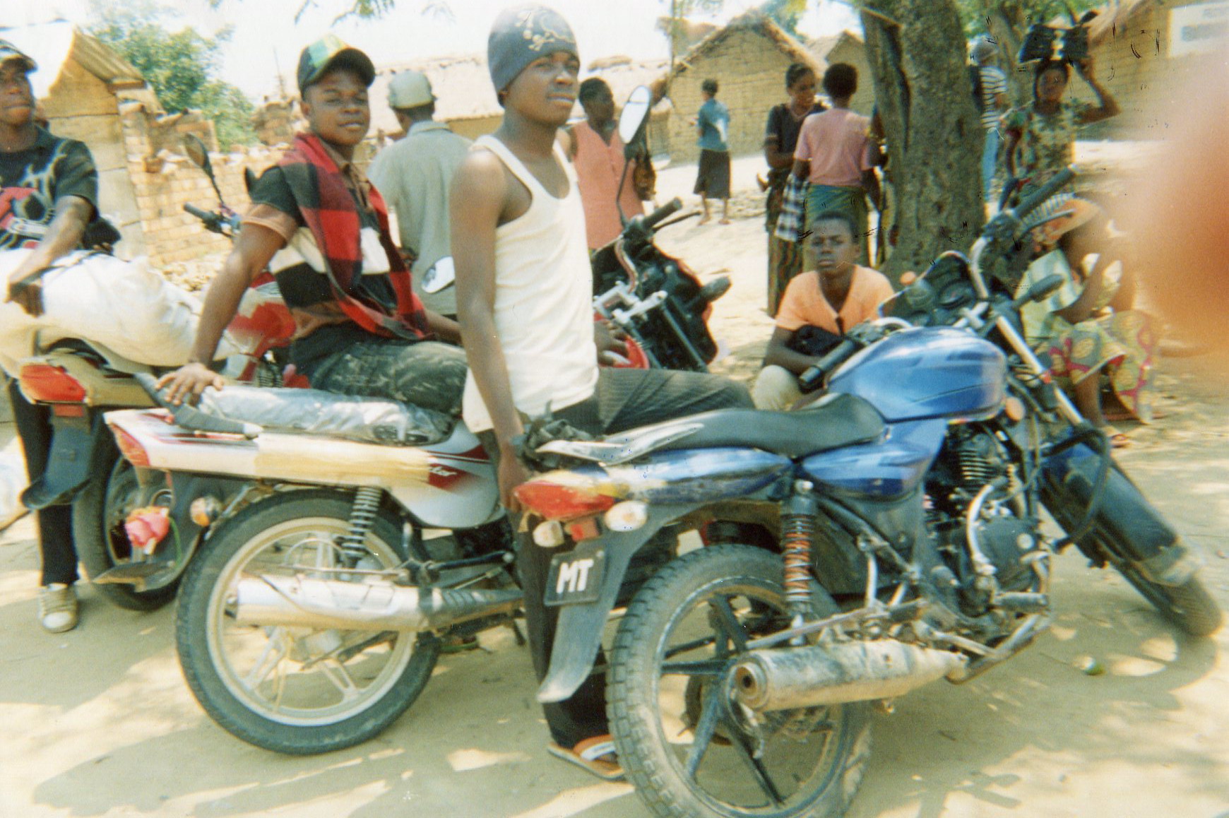  Drivers of motorcycles during a peaceful time.&nbsp; 