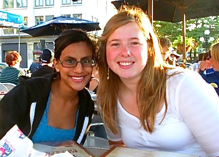 Sarah and I the day we met.