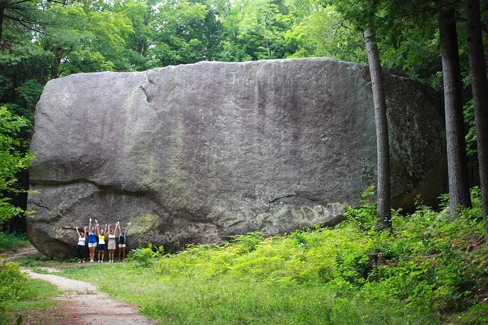 Standing in front of the Madison Boulder. 
