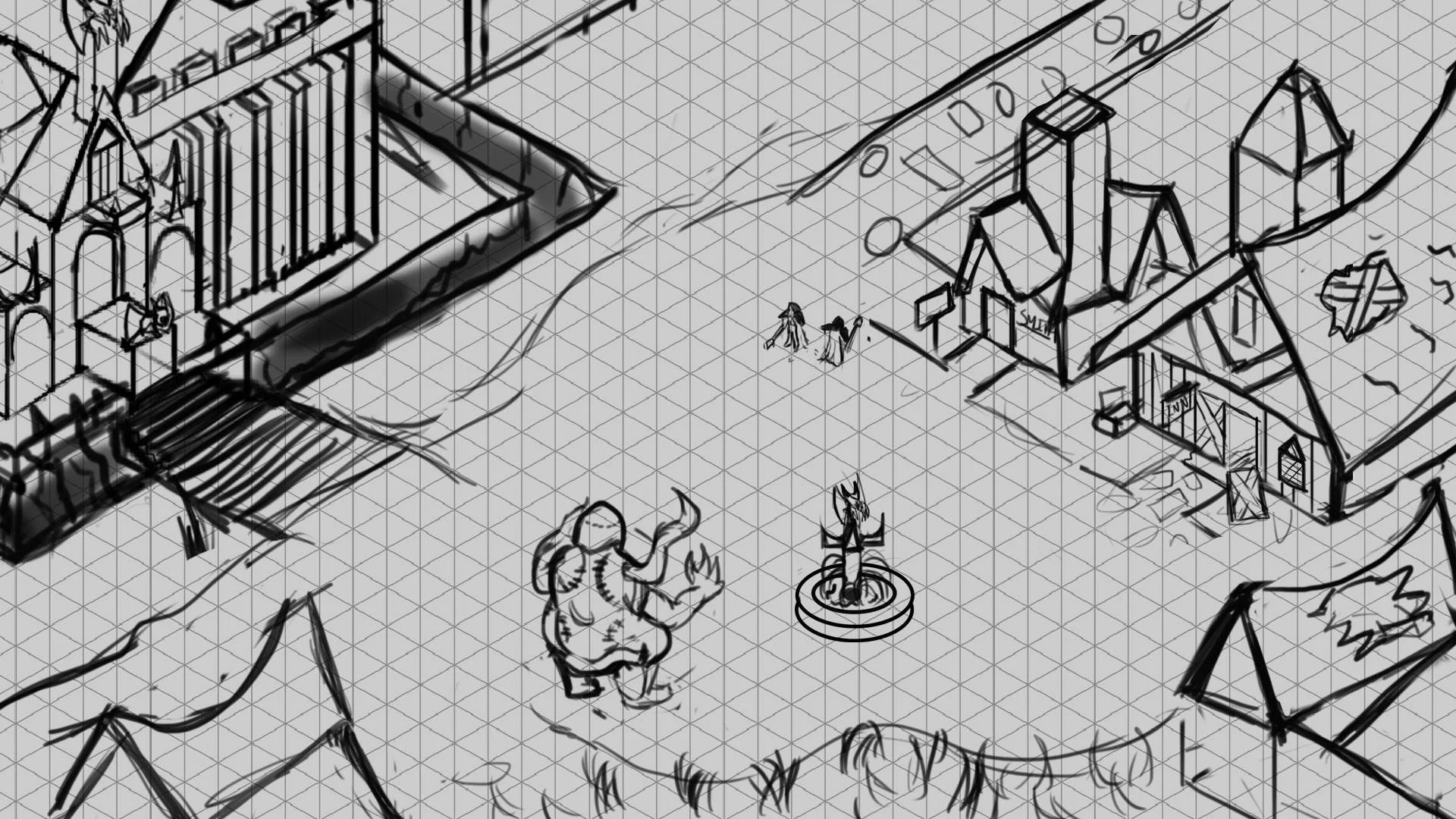 Layout of the town surrounding The Cursed manor of yahgrath | image source: christopher lum