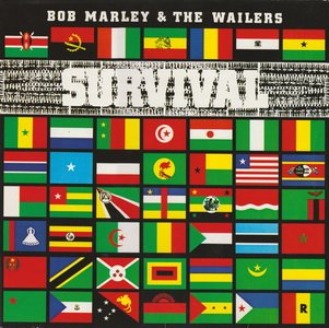 Bob Marley and The Wailer's album cover forSurvival. Pictured are 48 African flags.