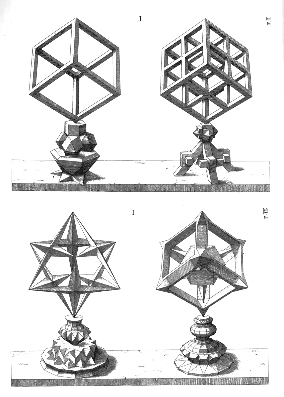 Studier fra Wentzel Jamnitzers Perspectiva Corporum Regularium, 1568