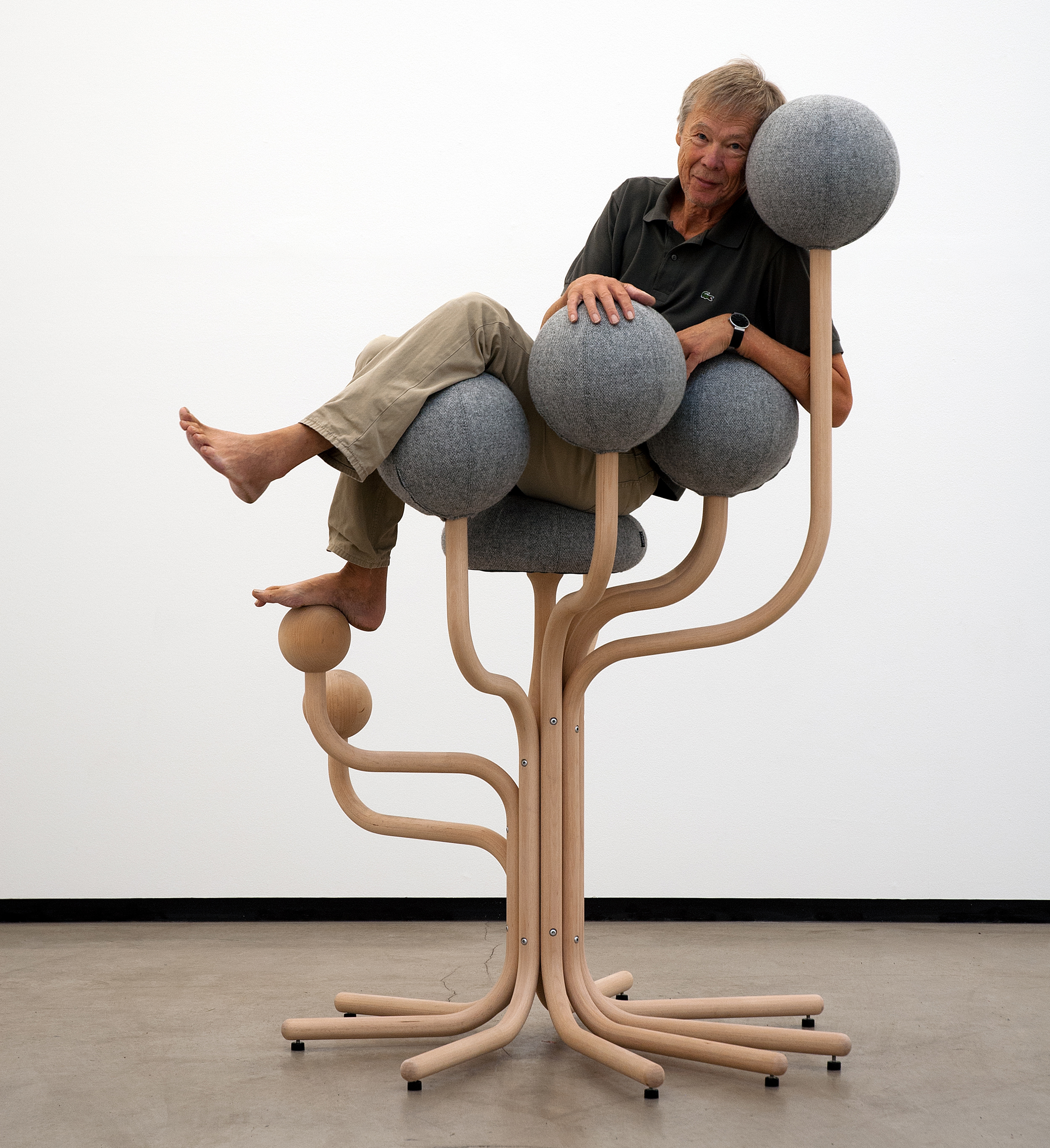“Our ancestors lived in the trees! When I designed Garden in 1985 I wanted to show how the norms of ‘sitting nicely’ and ‘sitting correctly’ can be broken.” Today the Garden is manufactured by Swedish company Moment AB