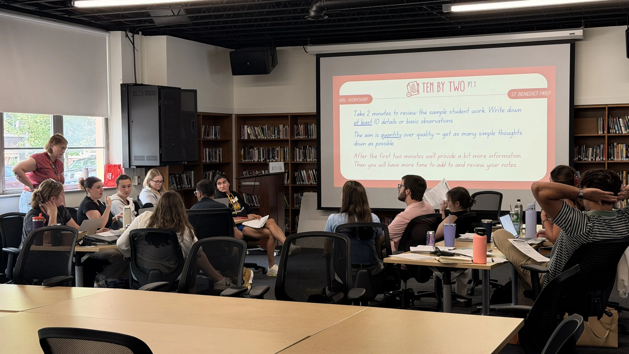 Teacher leaders instructing  our newest teachers on Mastery Based Learning