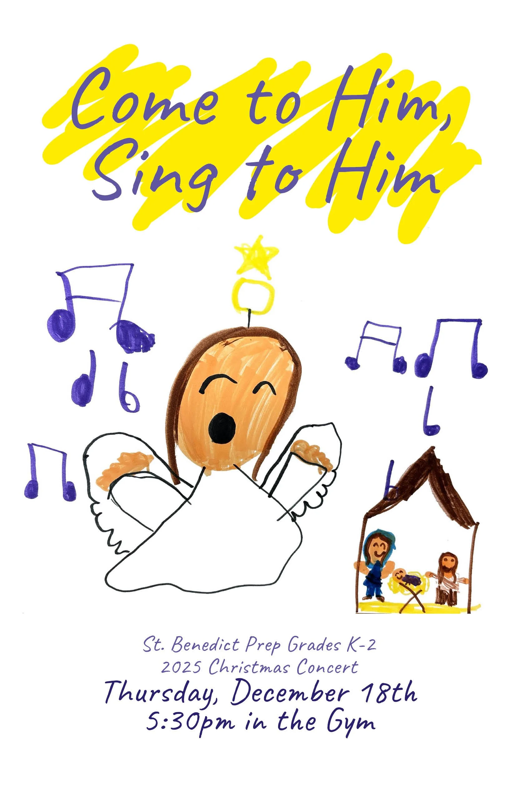 Grades K-2 Christmas Concert is Thursday, December 18 at 5:30PM - Live Stream Link 