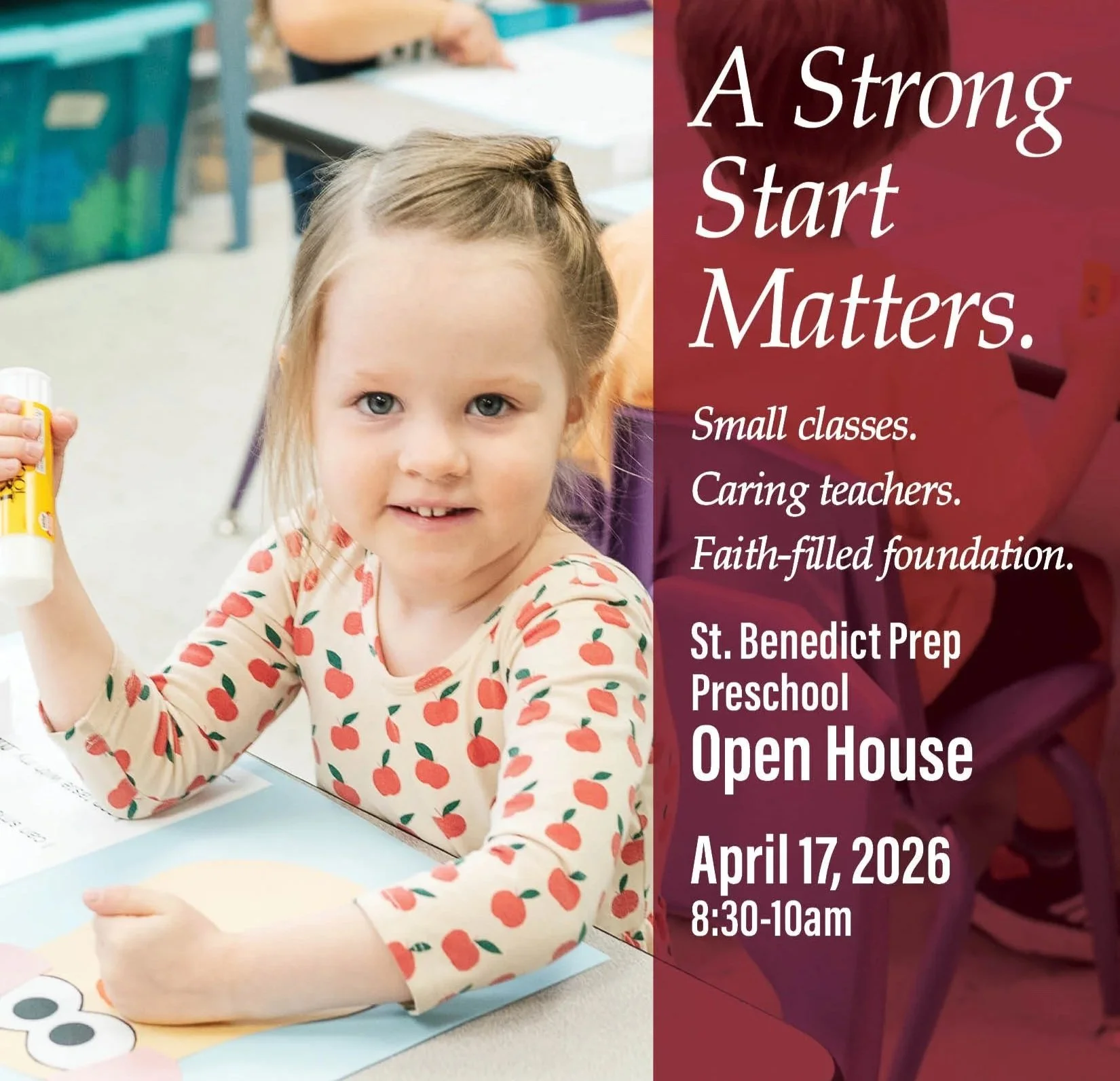 Don's miss our PreK Open House!  April 17, 2026 - 8:30-10am
