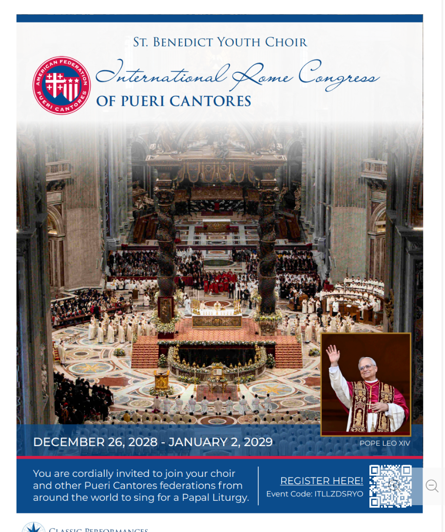 Register Now for the Youth Choir Italy 2028 Trip to Get Priority Rooming and Bookings 