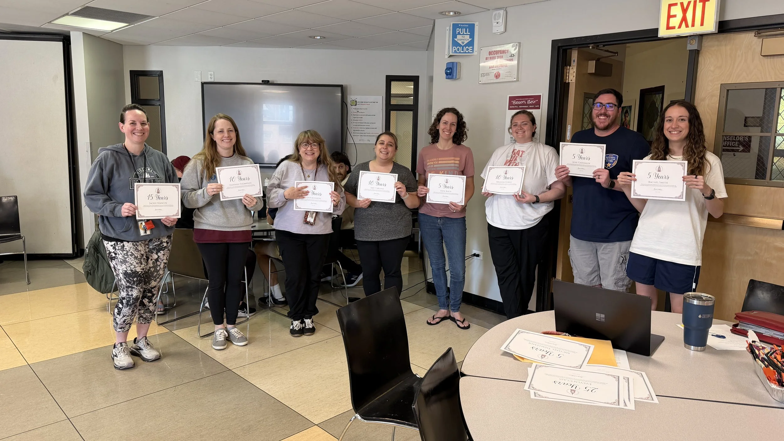 Congratulations to the following teachers/staff who reached the following milestones of employment and service to SBPS! 