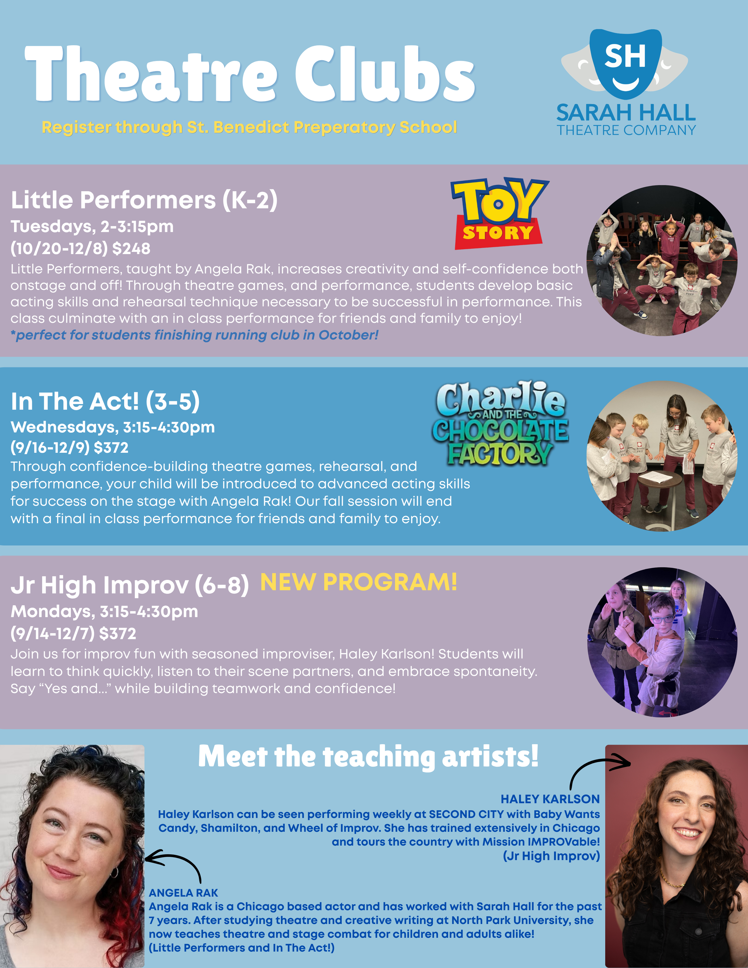 Theatre Clubs at SBPS Begins Soon: Sarah Hall Theatre  