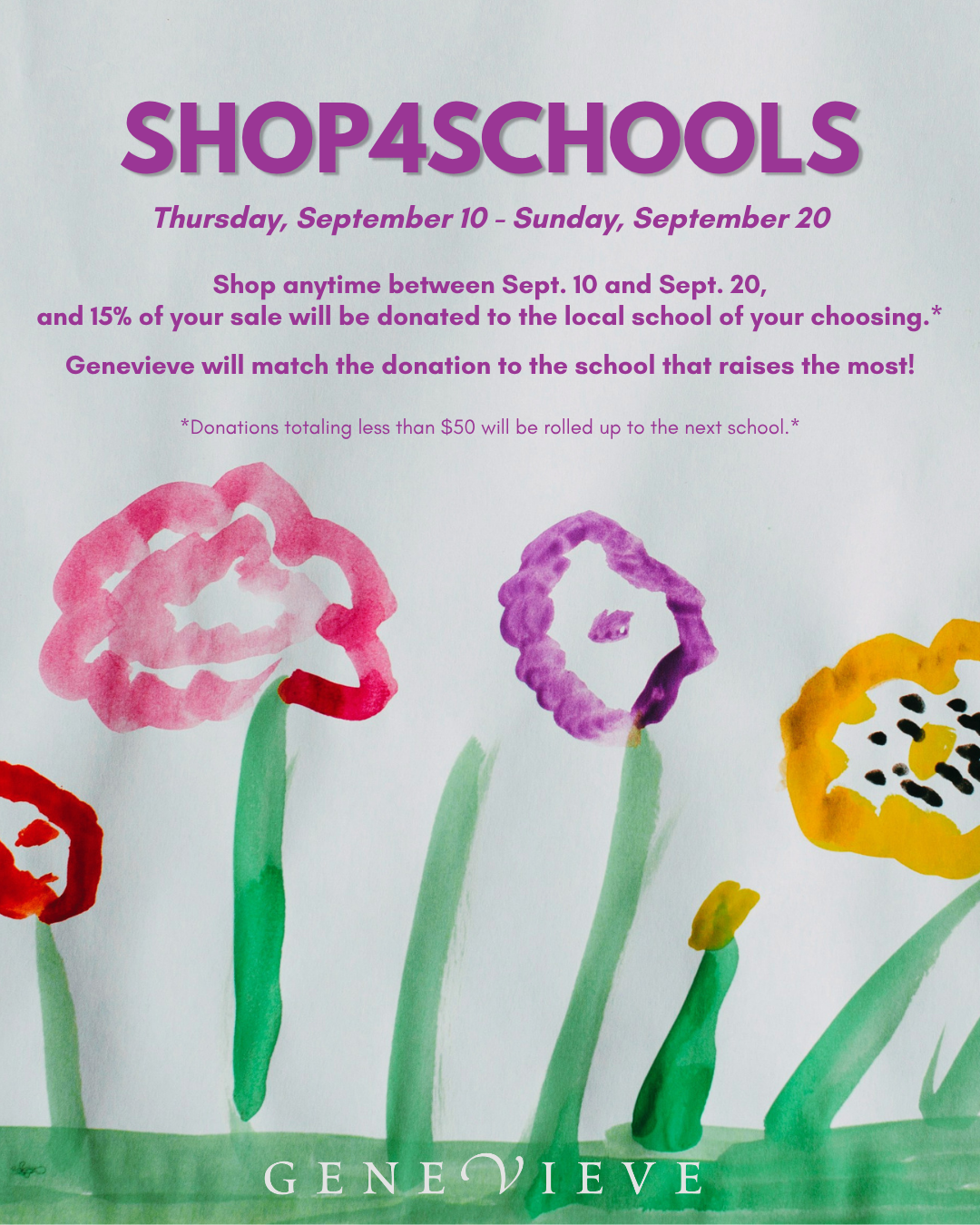 SHOP4SCHOOLS: Stop by Genevieve on Lincoln Ave!