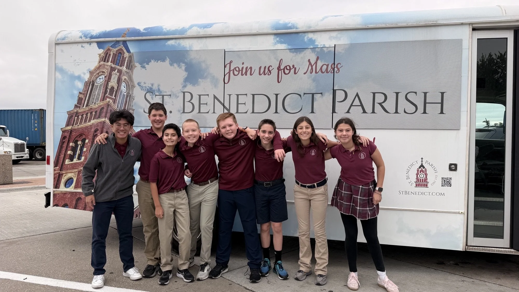 Parish altar servers heading to the Beatification Mass in St. Louis. 