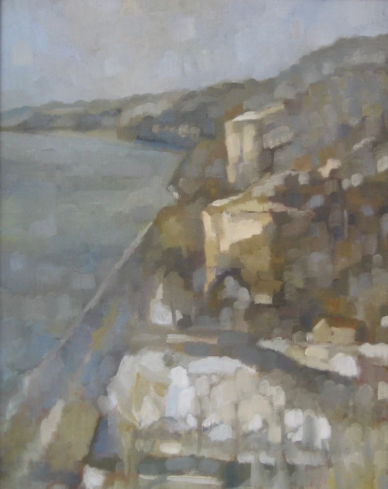 Winter Bluff at Elsah <br/> Oil on canvas <br/> 16 x 20 inches <br/> (40.64 x 50.8 cm)