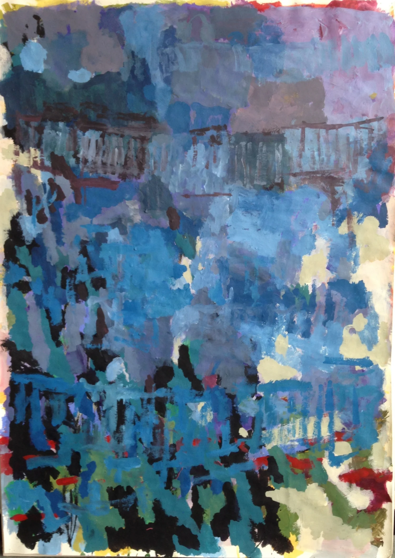 Mand Falder <br/> Acrylic on paper <br/> 35 x 47 inches <br/> (88.9 x 119.38 cm)