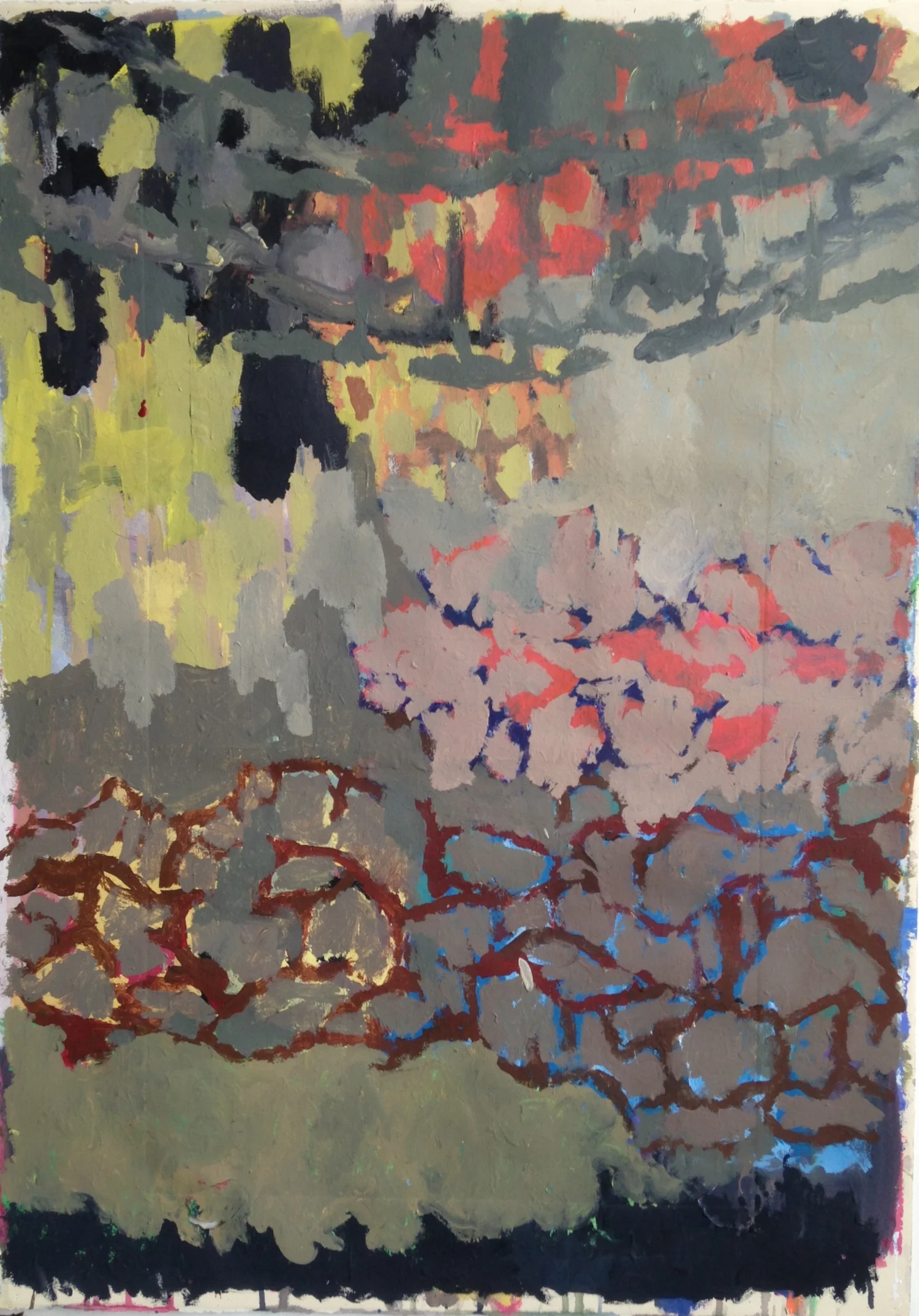 Sometimes It's Harder for Me Not to Have an Answer for Everything <br/> Acrylic on paper <br/> 35 x 47 inches <br/> (88.9 x 119.38 cm)
