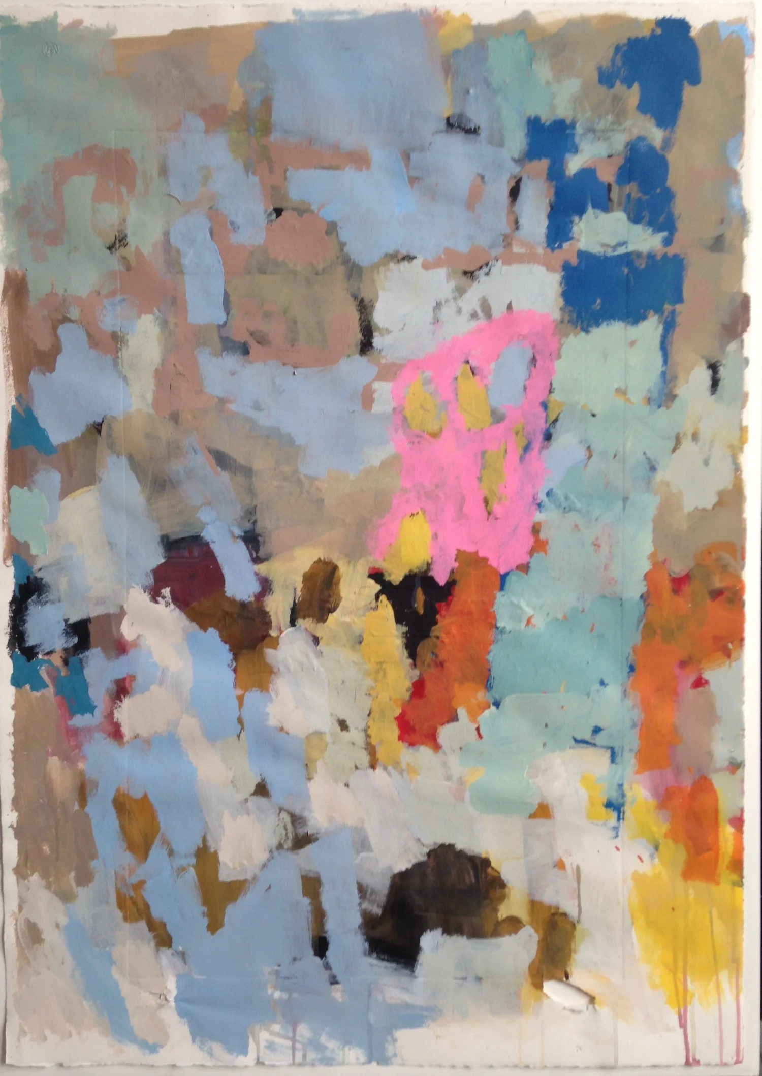 Symbolizing What is Yet to be Determined <br/> Acrylic on paper <br/> 35 x 47 inches <br/> (88.9 x 119.38 cm)