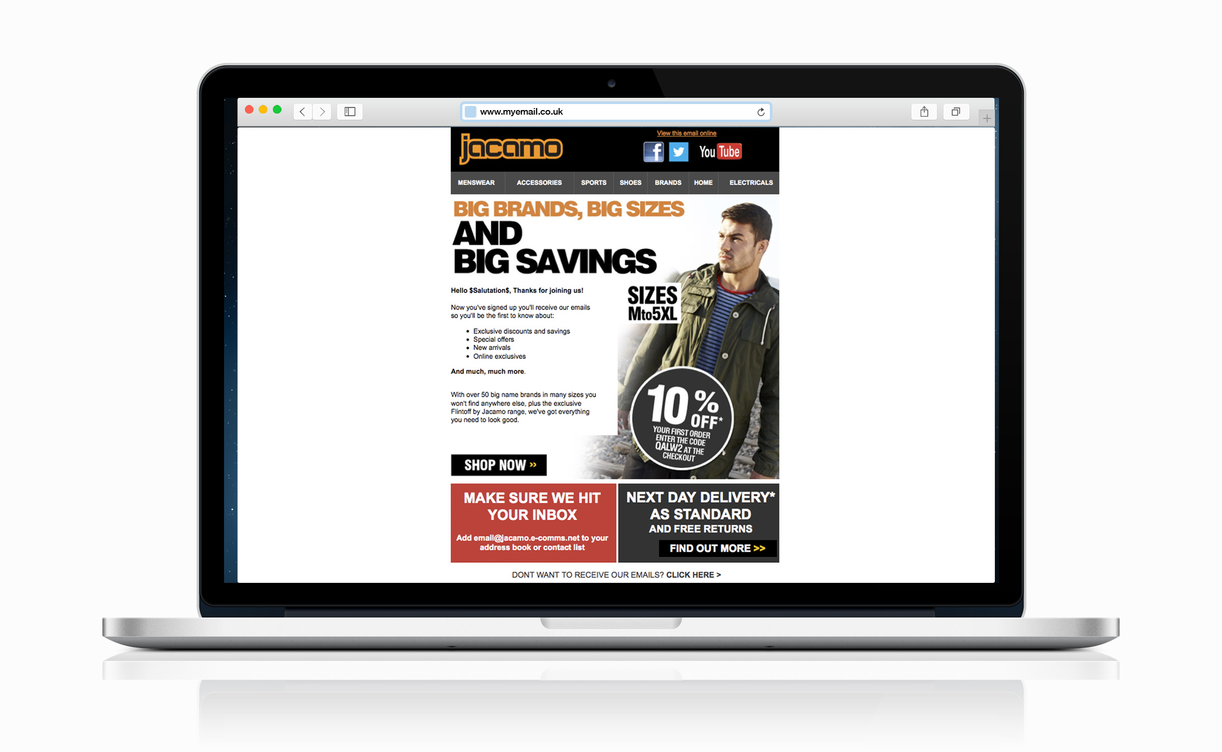 Jacamo Welcome Email