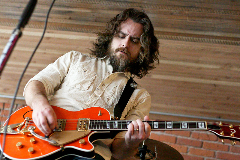  Jake Snider of Minus the Bear performs at Sonic Boom records in Seattle on Record Store Day. 