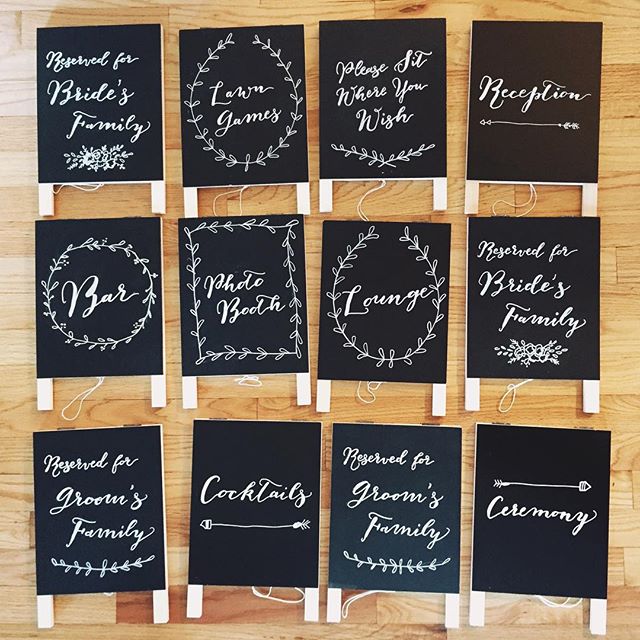 A collection of hand-chalked wedding signs for another @oleanderfloral couple last weekend! #sandpiperandco