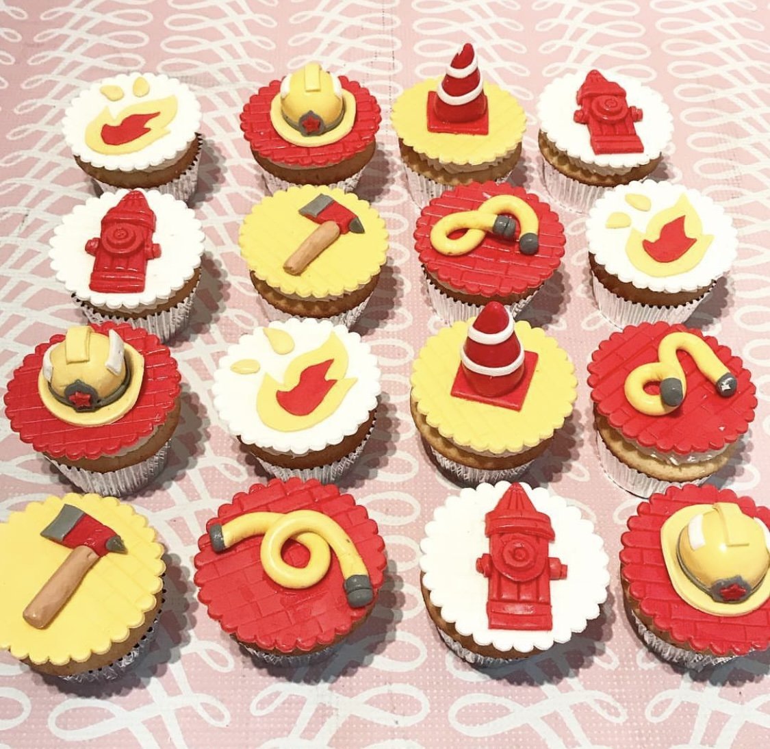 Firefighter theme cupcakes