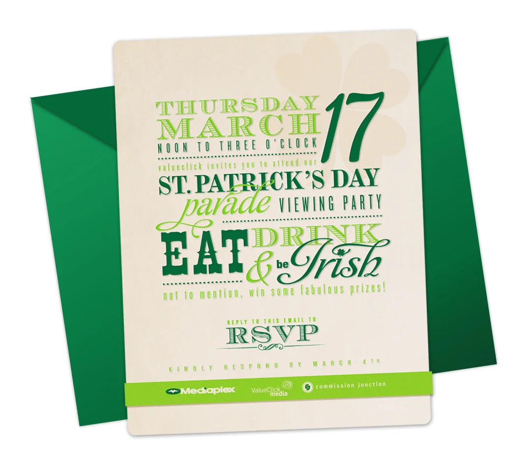St. Patrick's Day Party Invitation Email