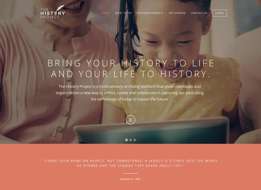 The History Project Landing Page