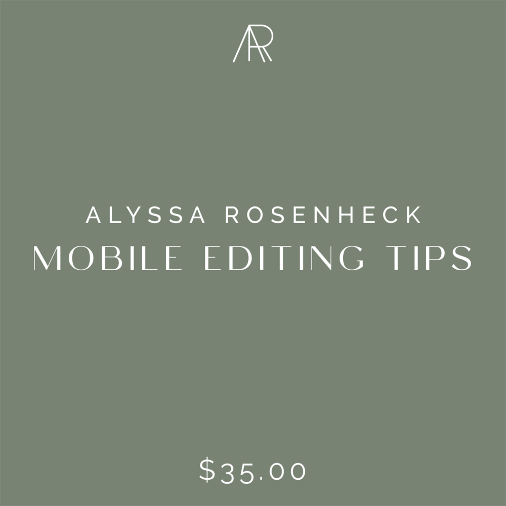 Alyssa Rosenheck Mobile Photography Tutorial AR Prescriptive Presets Available Now Nashville Tennessee Photo Education