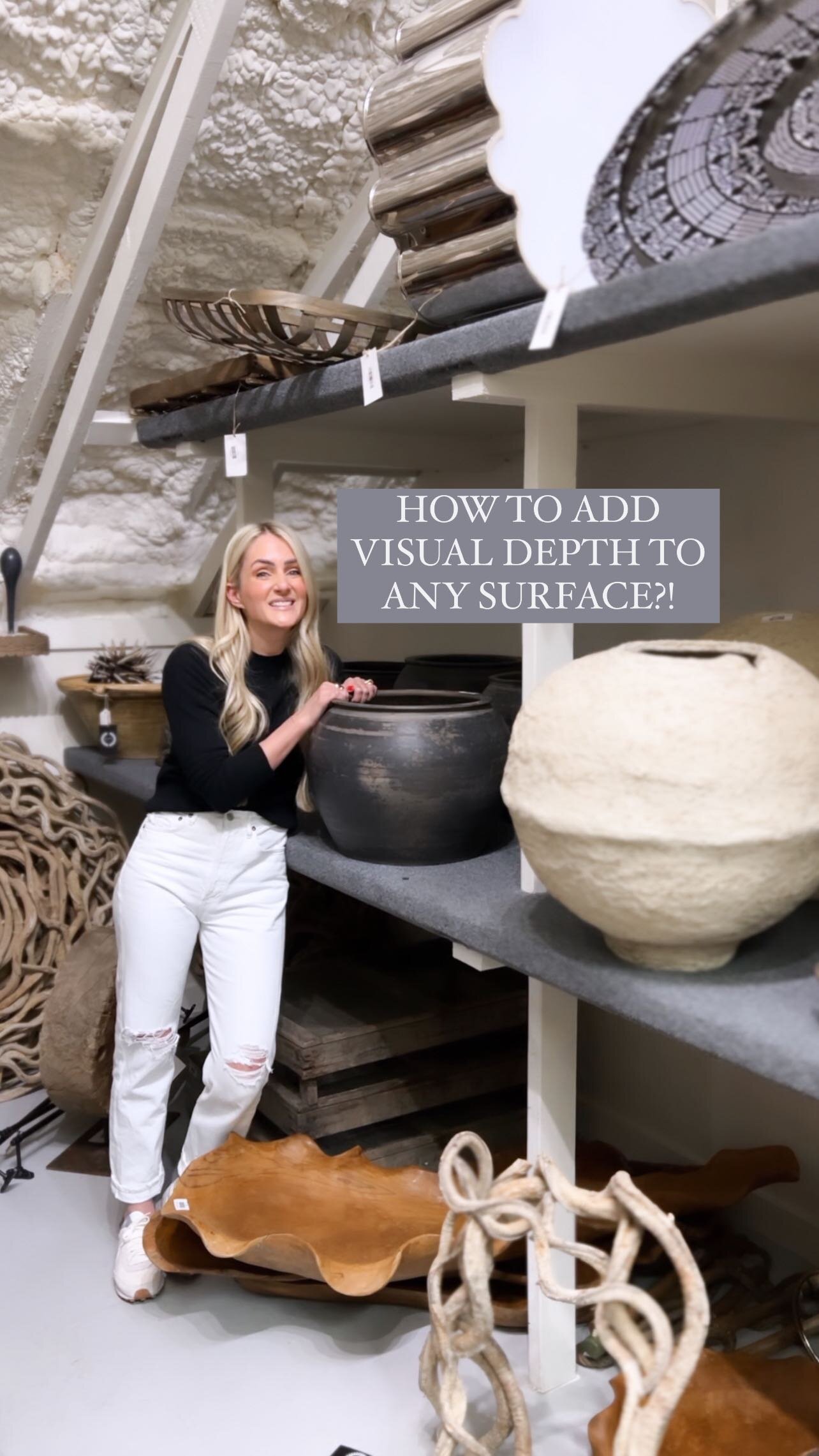 The larger the urn, the more visual interest and drama it brings to a space! I am about to pick this beauty up so you can see the scale. Style these outdoors, to anchor a coffee table, put on a pedestal empty for a sculptural moment, fill it with woo