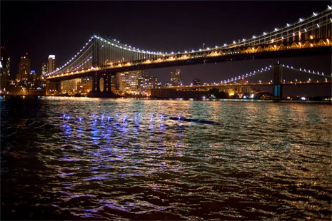 Amphibious Architecture :: Network of floating tubes at Pier 35 in the East River.