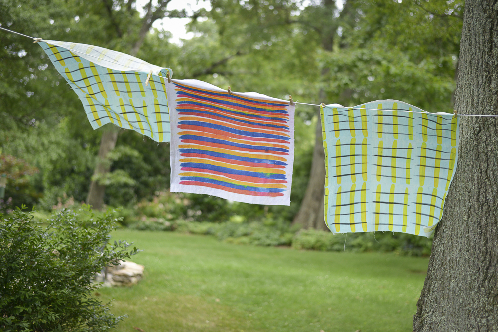 TURQUOISE PLAID AND MULTI-STRIPE
