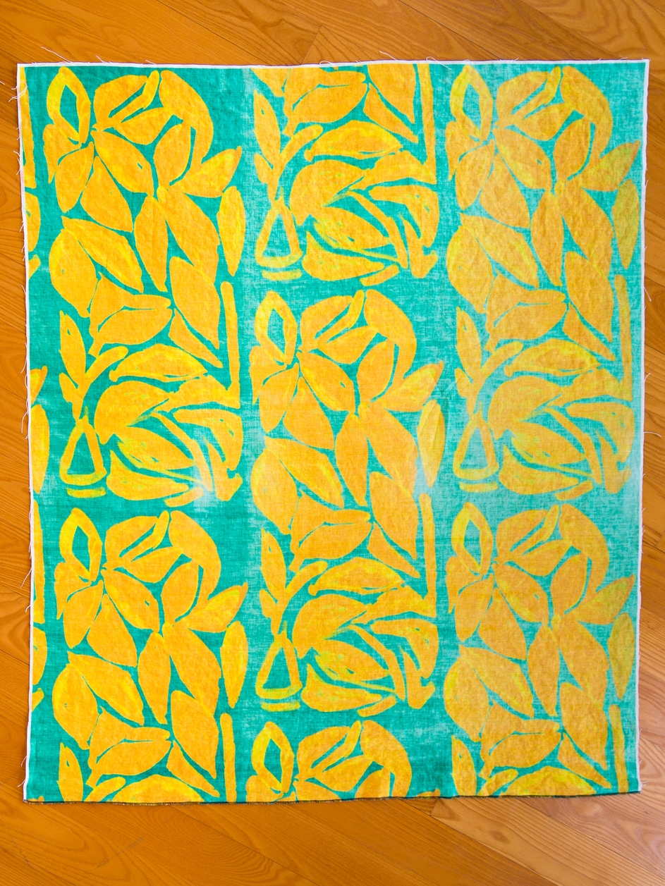 GOLD FOLIAGE ON TEAL