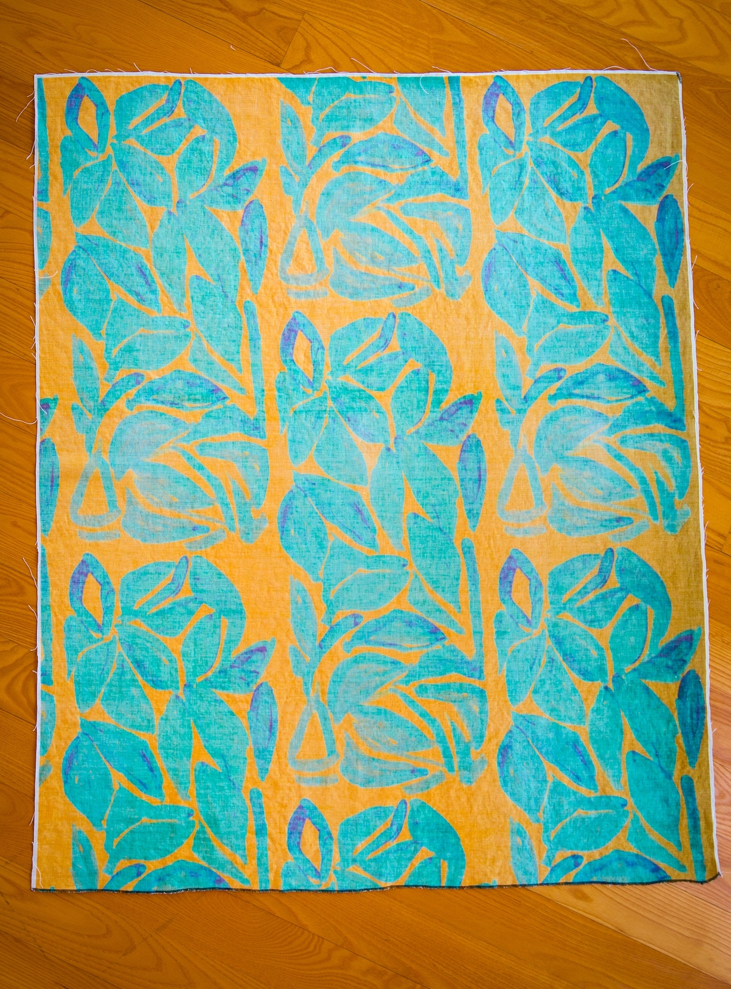 TURQUOISE FOLIAGE ON ORANGE