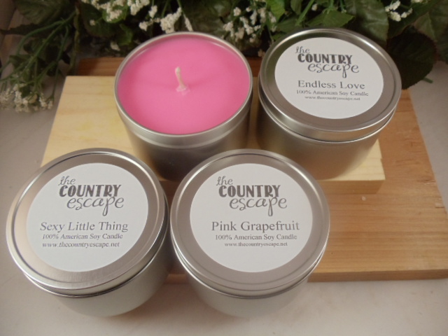 Strawberry Bay Soy Candles - 8 oz Candle Tins