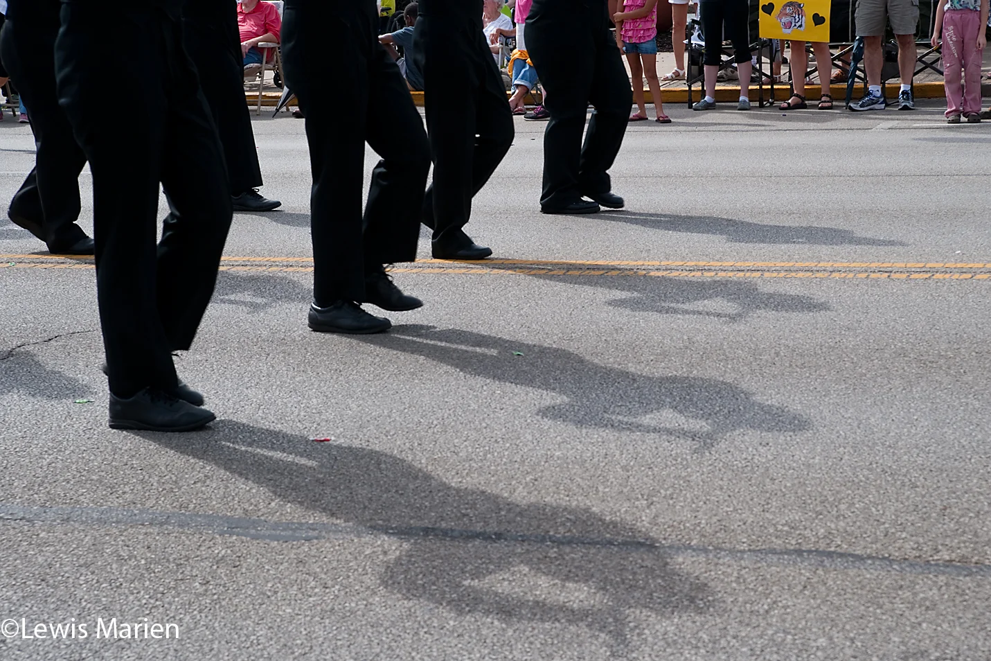 The ROWVA High School Marching Band performs in the 123rd annual Labor Day Parade in Galesburg, Ill., on Sept. 7.