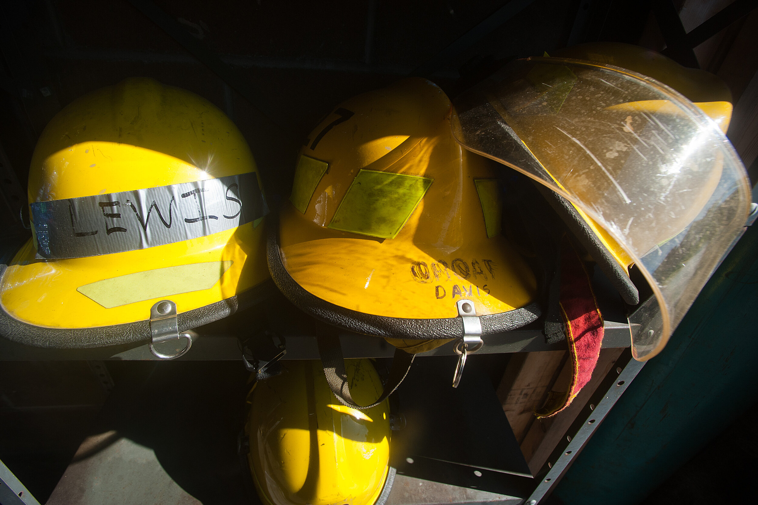  Various fire helmets are seen Sunday, Oct. 9, 2016, at the Peoria Fire Training Academy, 7130 N. Galena Road. 