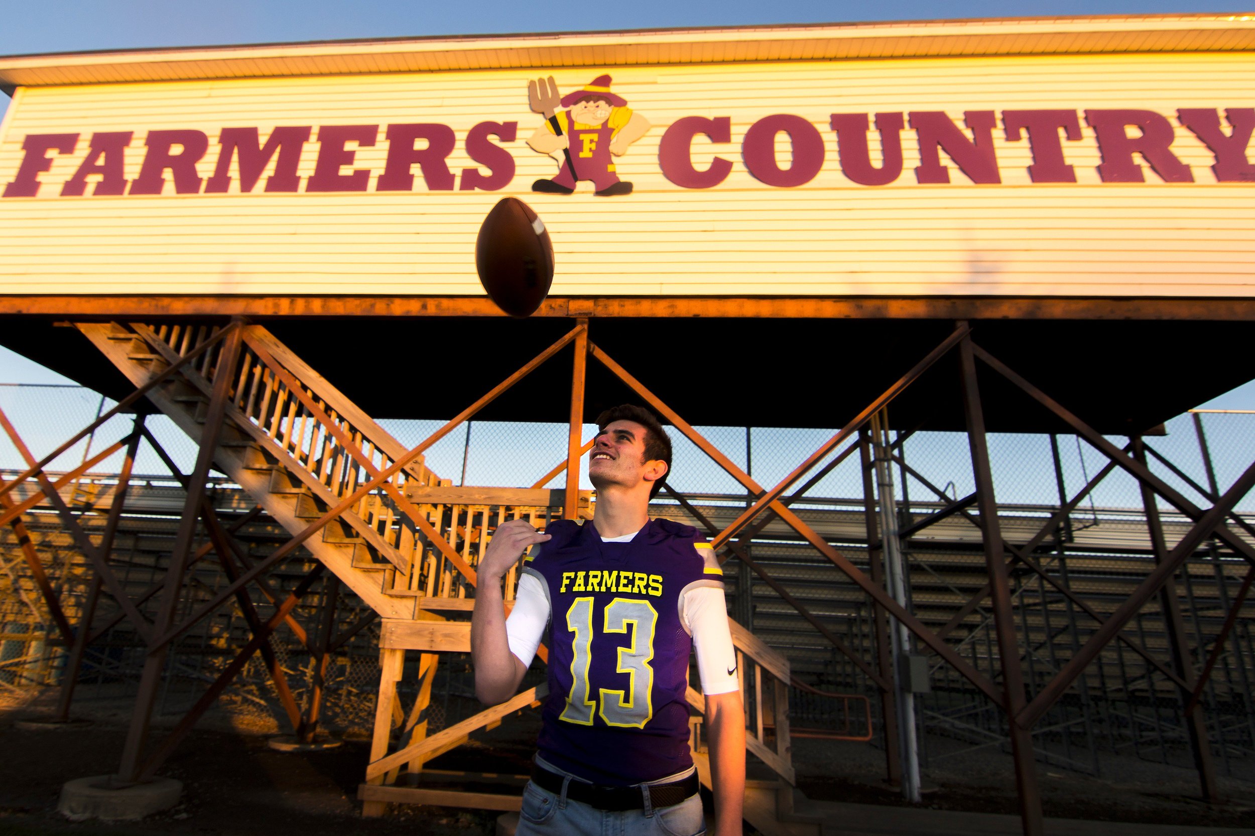  Farmington Community High School’s Dylan Hayden had a ball during his senior season, throwing for 3,412 yards and 42 touchdowns, as the Farmers made it to the IHSA Class 3A quarterfinals. He is the 2016 Journal Star Small-School Football Player of t