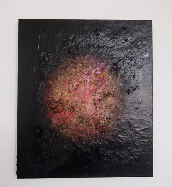 Gunna Schmidt, untitiled , diverse Materialien auf Leinwand. 65 x 45 x 3 cm