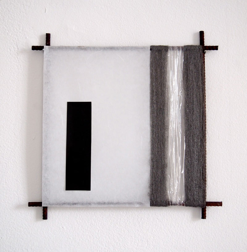 Myrianne Perelmuter, Iron and Paper, 2010. Steel paper plastic, 24 x 24 cm