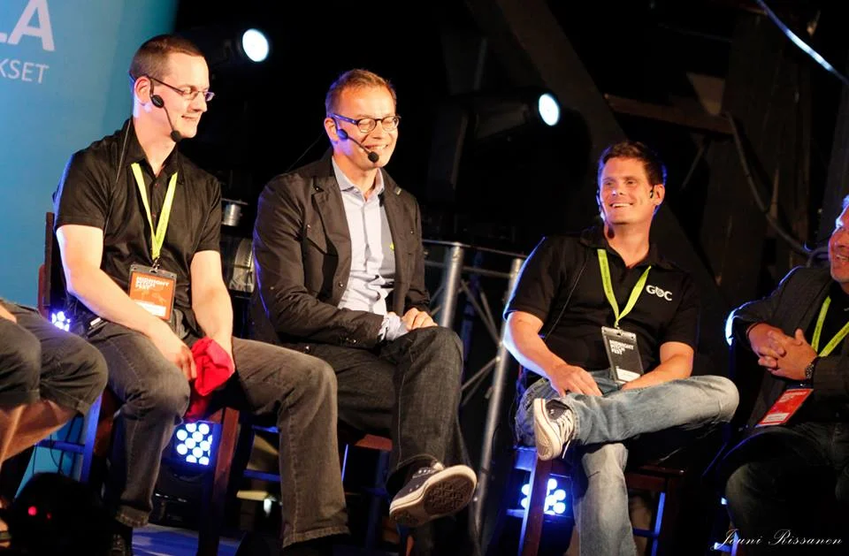 Panel (from left to right: Tony Manninen (Ludocraft), Tero Ojanperä (Vision+), me.