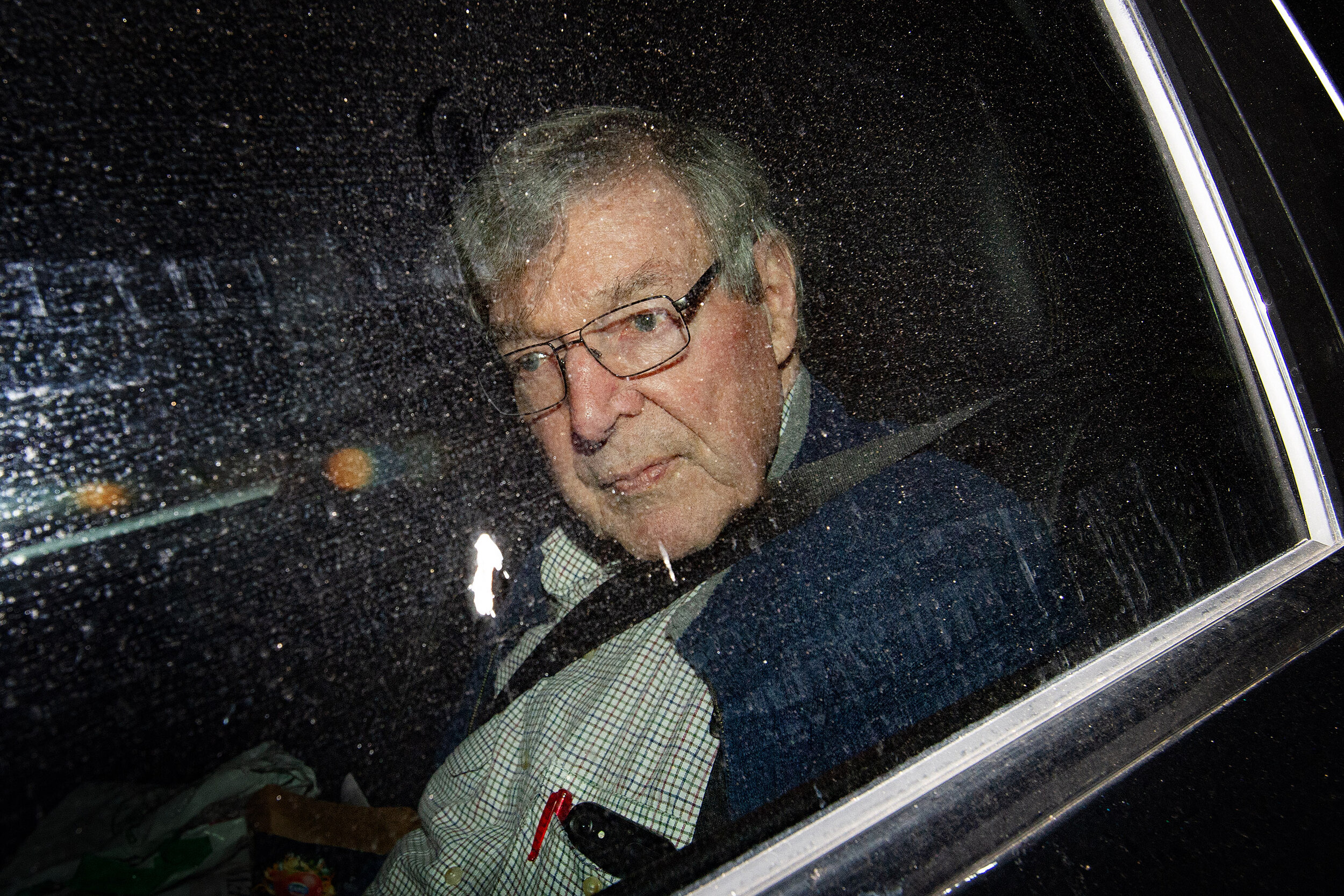  Cardinal George Pell arrives at the Seminary Of The Good Shepherd in Sydney, Wednesday, April 8, 2020. After 405 days behind bars, Cardinal Pell was acquitted of child sex abuse convictions. (AAP Image) 