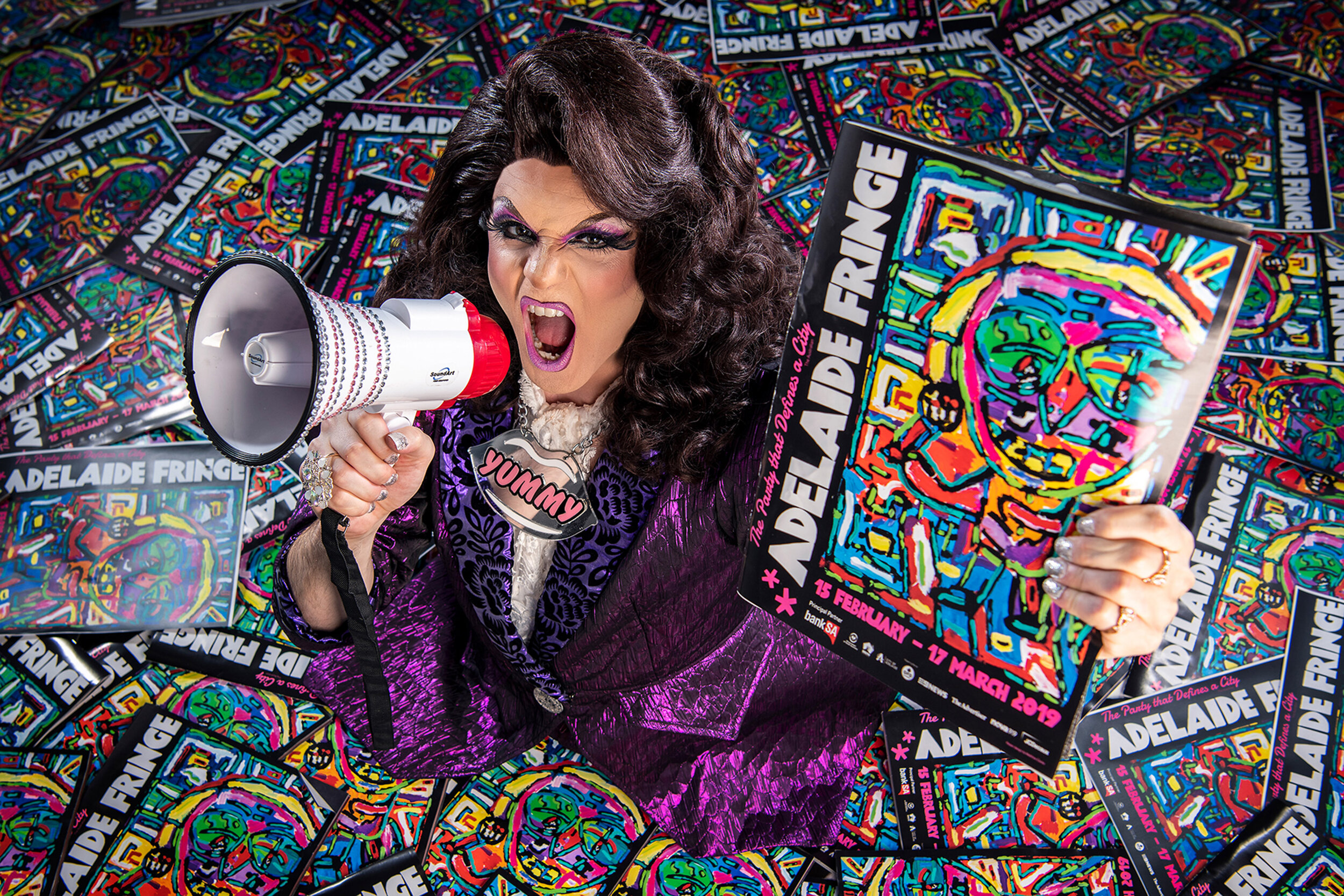  Valerie Hex (aka performer and choreographer James Welsby) from 'Yummy Deluxe', poses for a photograph for the Adelaide Fringe 2019 program release, Adelaide, Saturday, December 29, 2018. (AAP Image) 